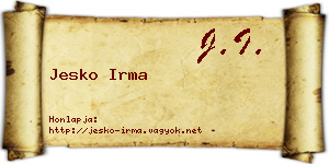Jesko Irma névjegykártya