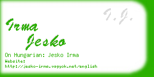 irma jesko business card